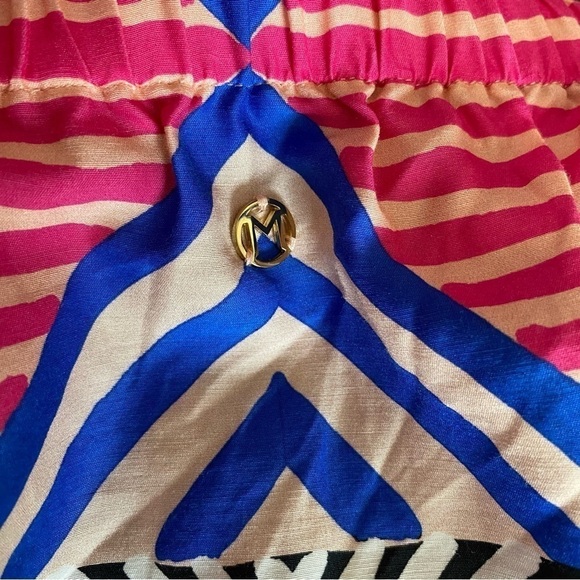 Marie Oliver Multicolor Off the Shoulder Geometric Silk Blend Top, Medium - Picture 9 of 11